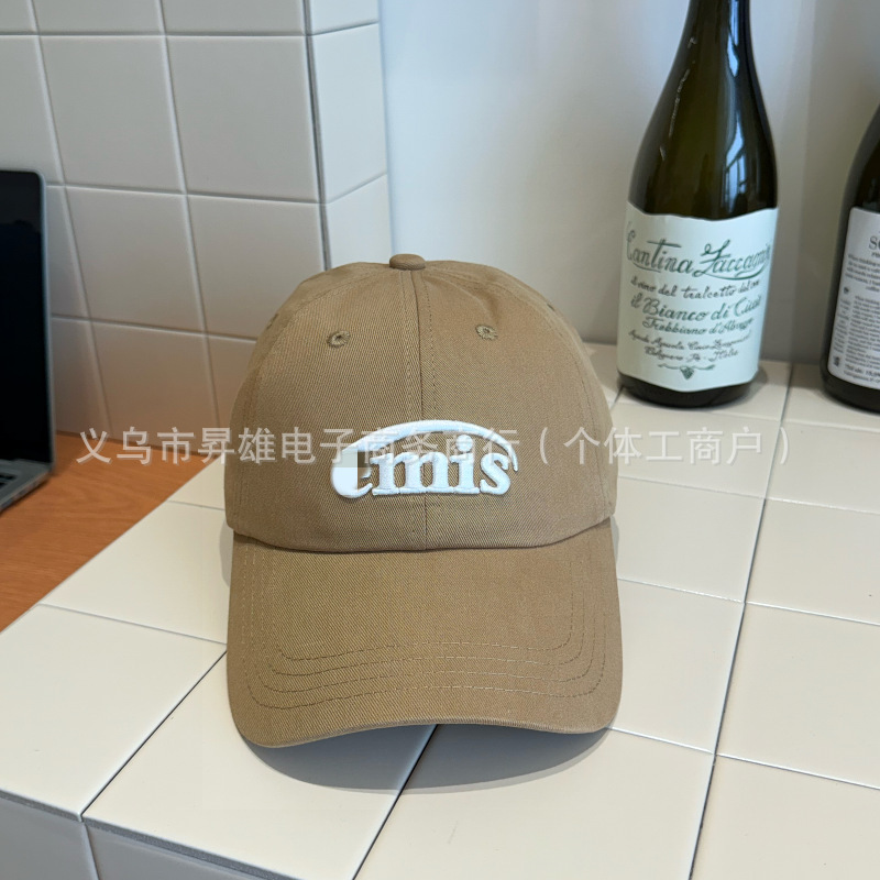 emis 帽子 レディース 新しいハイバージョン野球帽 韓国 ins トレンド ブランド グリーン ソフトトップ フェイス リトル アヒル タン 黒|undefined