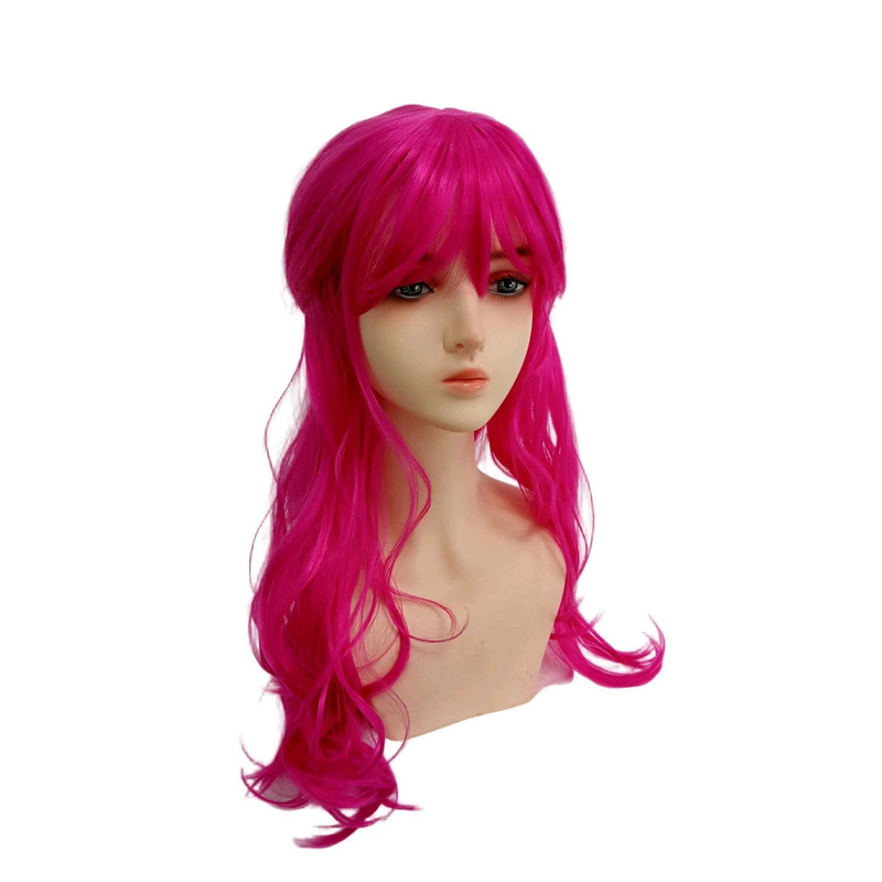 Descendants 5 Pink Long Curly Hair Wig with Bangs for Children, Girls' Wig, 2026 New Model Descendants 5 Pink Long Curly Hair Wig with Bangs for Children, Girls' Wig, 2026 New Model