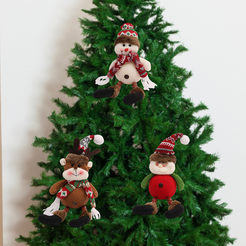 Ornamente transfrontaliere de produse noi Păpuși luminoase de Crăciun de ultimă generație pălărie tricotată păpușă om de zăpadă elan decorațiuni de desene animate