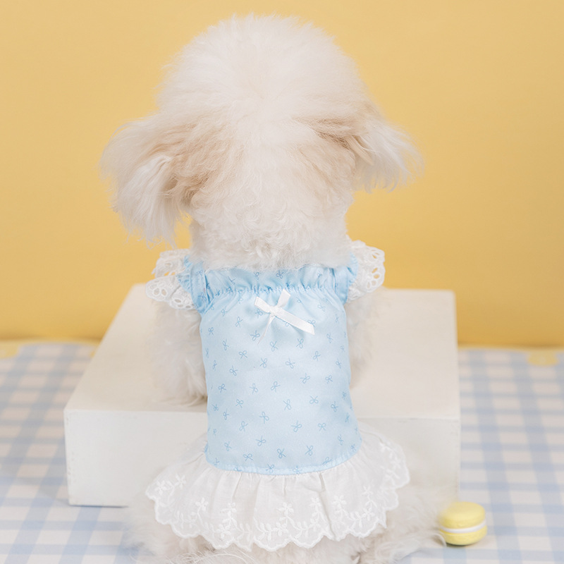 Perro de hadas estampado con una falda de mariposa de cabina pequeña que osos Teddy verano sale vestido de princesa delgada ropa de perro image 4