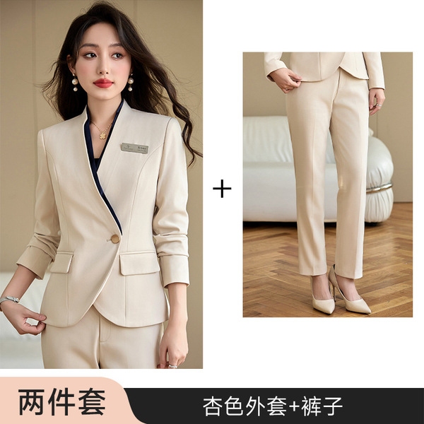 Suit suit Women's Business Wear Temperament Goddess Fan OL Commuter Dress Jewelry Store Front Desk Reception Work Clothes Spring and Autumn