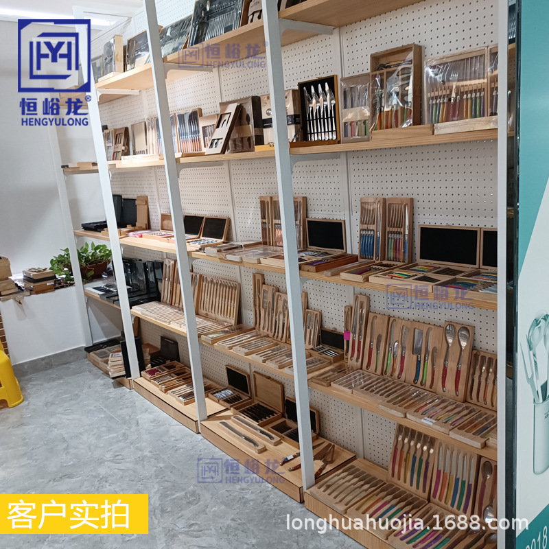 Estantes de exhibición de cartón perforado para herramientas, accesorios para teléfonos móviles y almacenamiento de joyas; estantes de supermercado de varias capas.