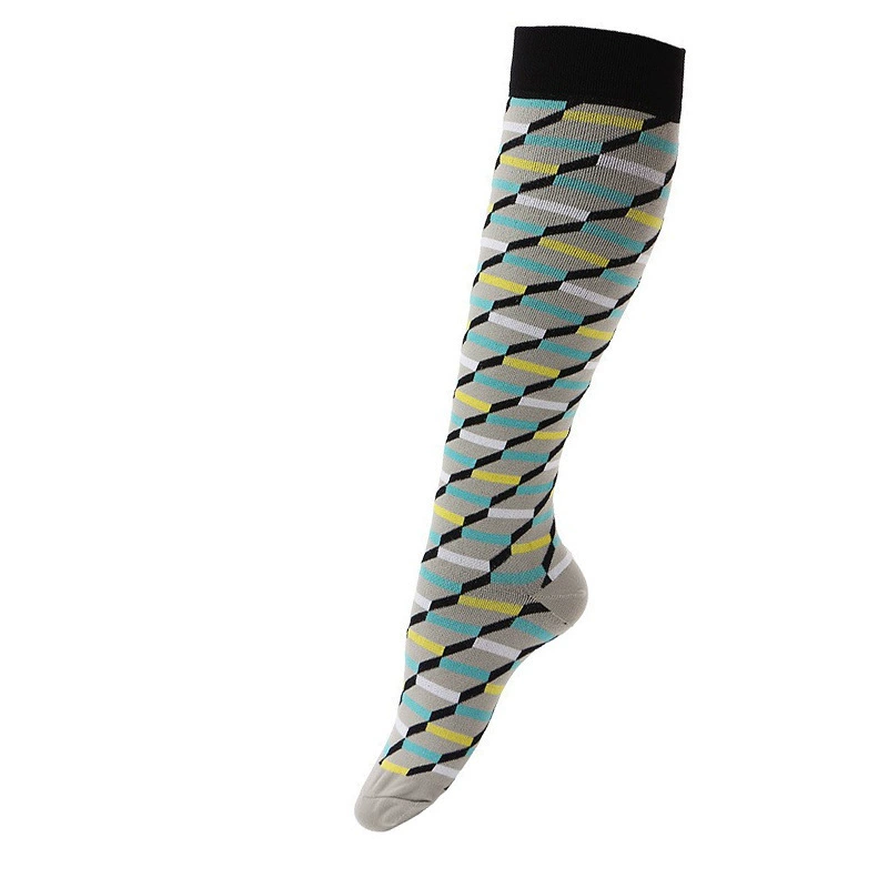 Compression Running Socks, Unisex Jacquard Knee-High Socks, Multiple Patterns, S/M & L/XL