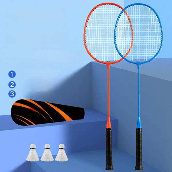 SOURCE Factory genuine goods badminton racket high elasticity adult double racket 2 rackets multi-color optional delivery