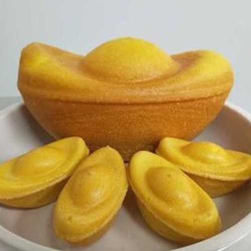 Fenghelili 2 consecutive 4 consecutive 6 consecutive gold ingot molds non-stick cake mold MY12191 aluminum plated baking pan for baking