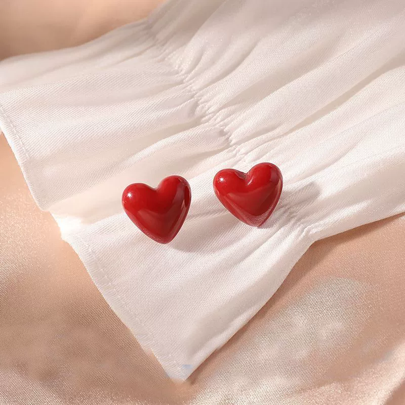 Пара сережек Fang Can Chan Li Longfu Felix Red Love, декоративные серьги, персональные серьги, индивидуальные серьги