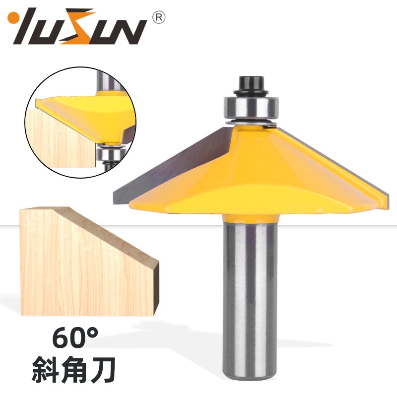 Yusheng Milling Cutter 60 ° Bevel Edge Woodworking Milling Tool, Multi-Angle Bevel Edge Splicing, Beveled Surface Paneling, Bevel Edge Trimming Knife.