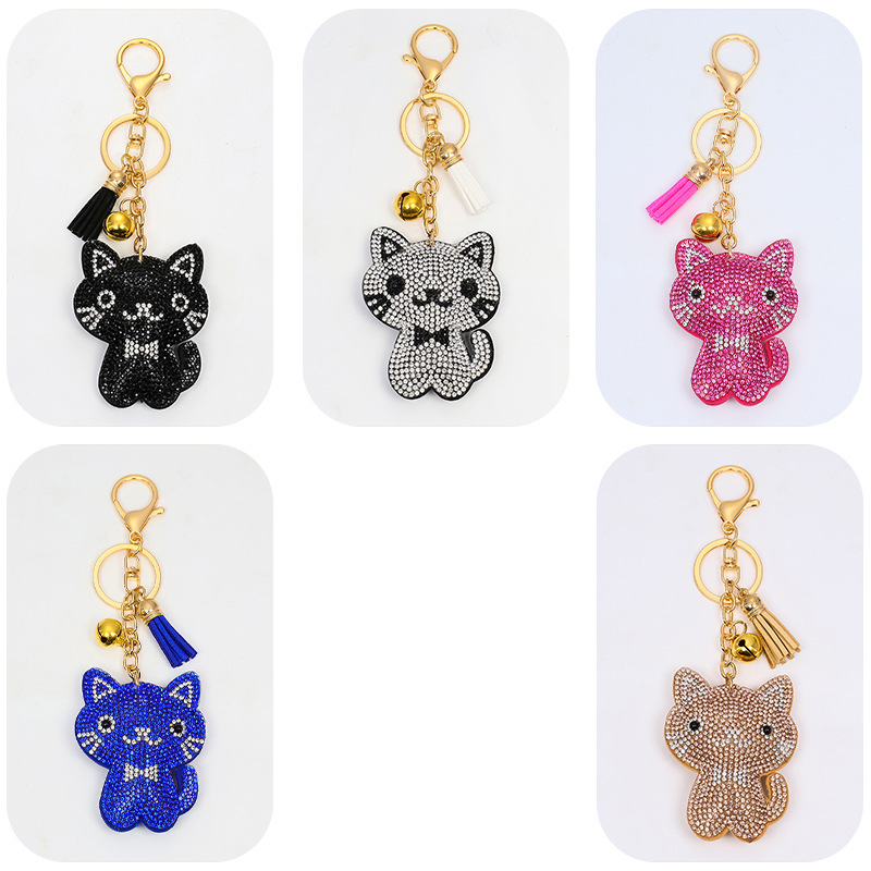 クロスボーダーのホットモデル韓国のベルベットには、猫と毛玉のキーホルダーの女性バッグのアクセサリーが飾られています|undefined