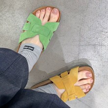豆豆 勃肯鞋女2026新款春季百搭一字拖鞋软木厚底防滑外穿凉拖鞋