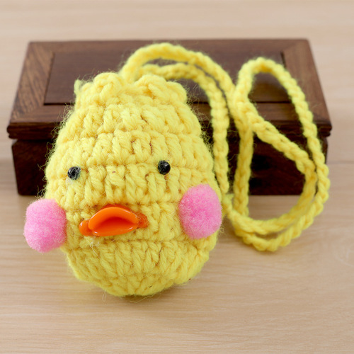 Large size chicken and duck egg long lanyard Beginning of Summer egg bag hand-crocheted Dragon Boat Festival small egg net cartoon doll egg bag