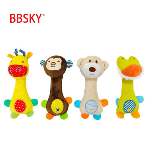 Children's toy rattle rattle stick baby toy animal grab stick hand rattle soothing toy manufacturer supply