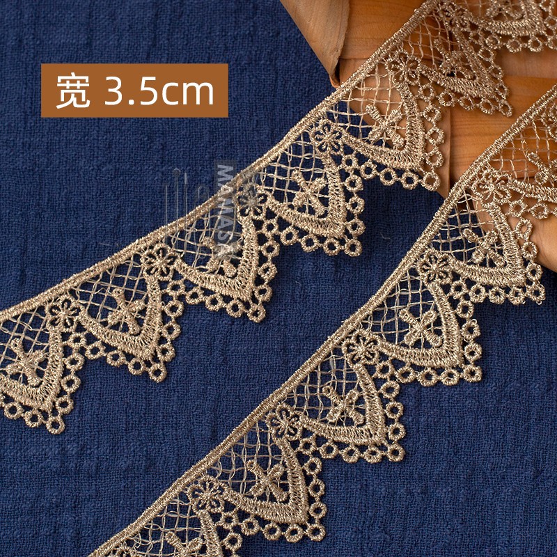 hilo de oro bordado soluble en agua rosa oro encaje encaje DIY ropa hecha a mano lolita accesorios fabricantes al por mayor