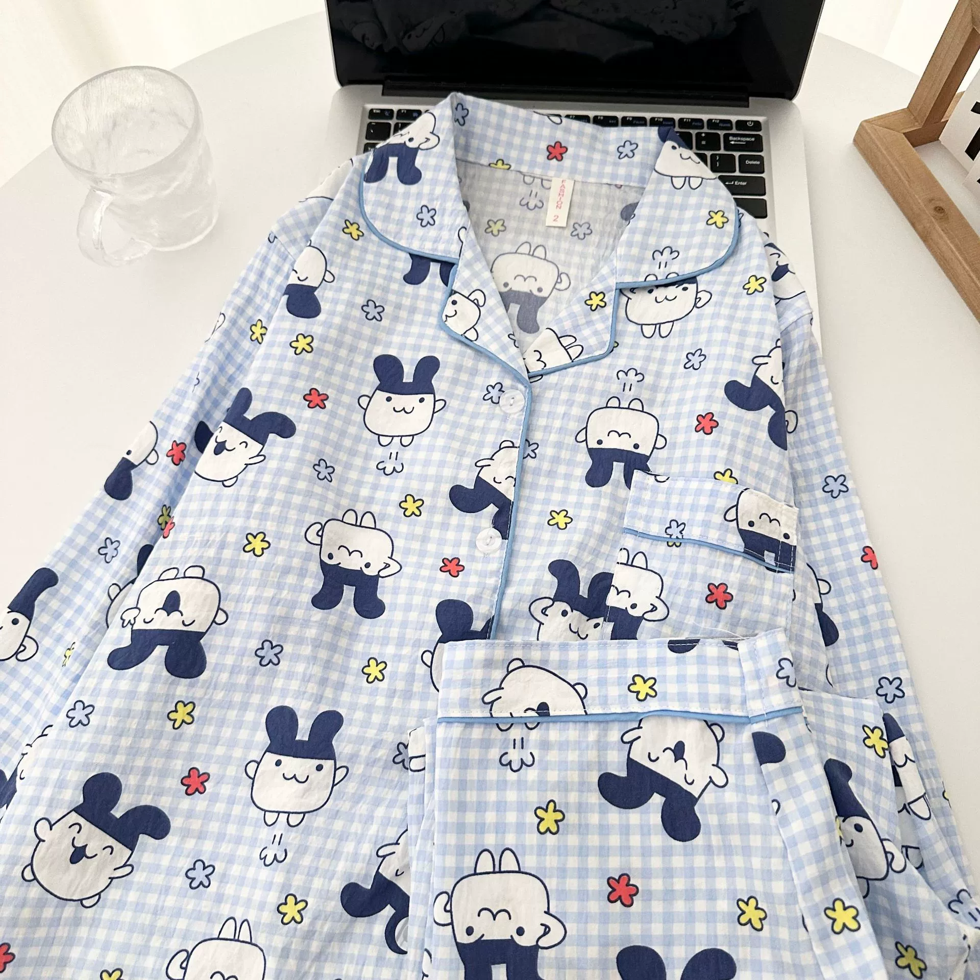 Autumn Cartoon Pajama Set — Long-Sleeve Top, Trousers & Cardigan, Sizes M–XXL, Multi-Color