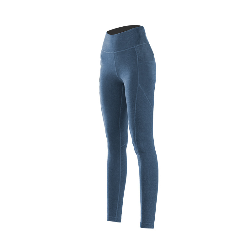 Pantalones de Yoga de bolsillo lateral Juyi Hall para mujer Otoño e Invierno de doble cara con forma de cadera cepillada pantalones de fitness ropa exterior medias deportivas