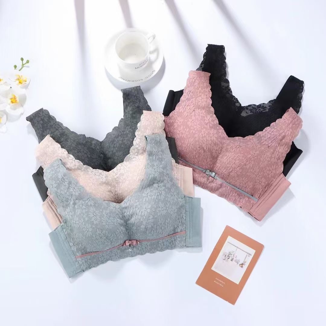 New Water Lotus 803 Women's Medium Thick B-Cup Backless Bralette with No Underwire, Four-Button Soft Cup Shaping Bra