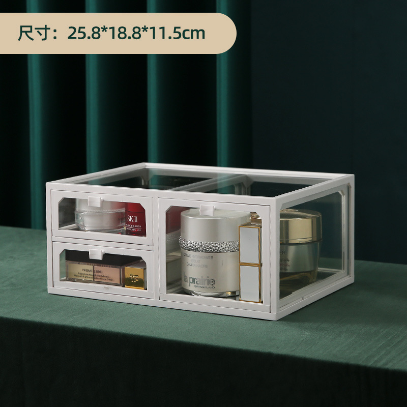 化粧品収納ボックスデスクトップガラス非アクリル口紅唇釉薬ブラシバケツ整理スキンケア化粧台棚|undefined