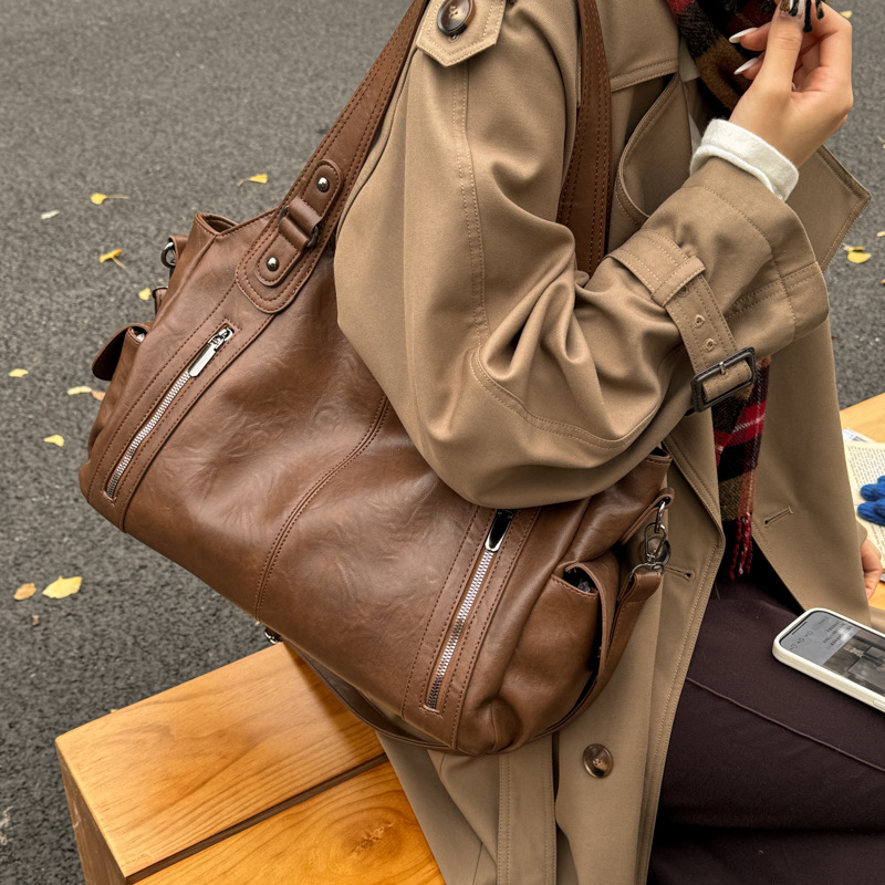 Vintage Damentasche Für Den Alltag Große Schultertasche Shopper_voghion.com