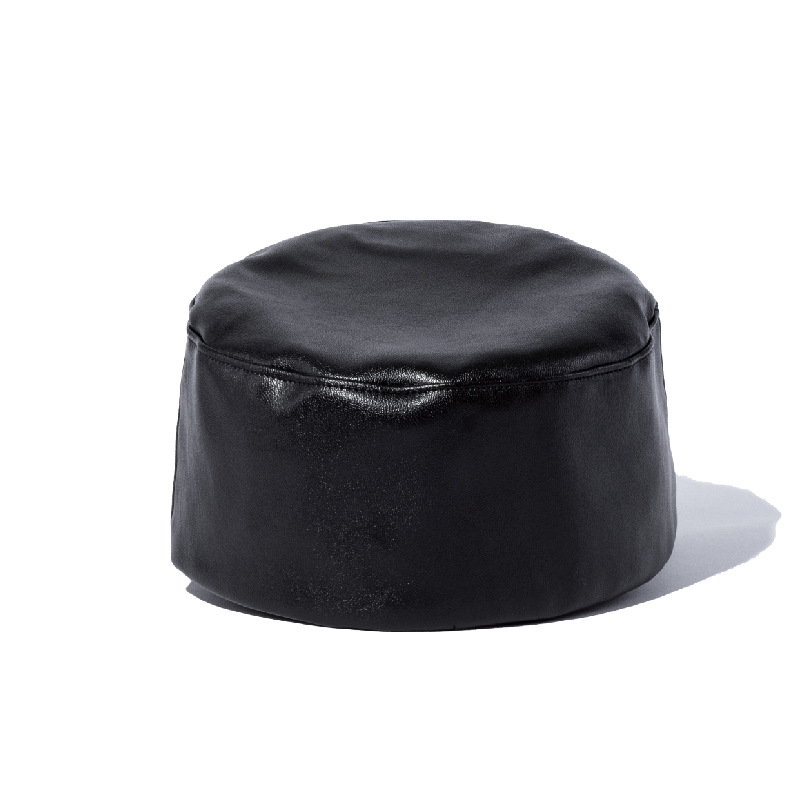 HJ74-羊纹皮软舌平顶帽