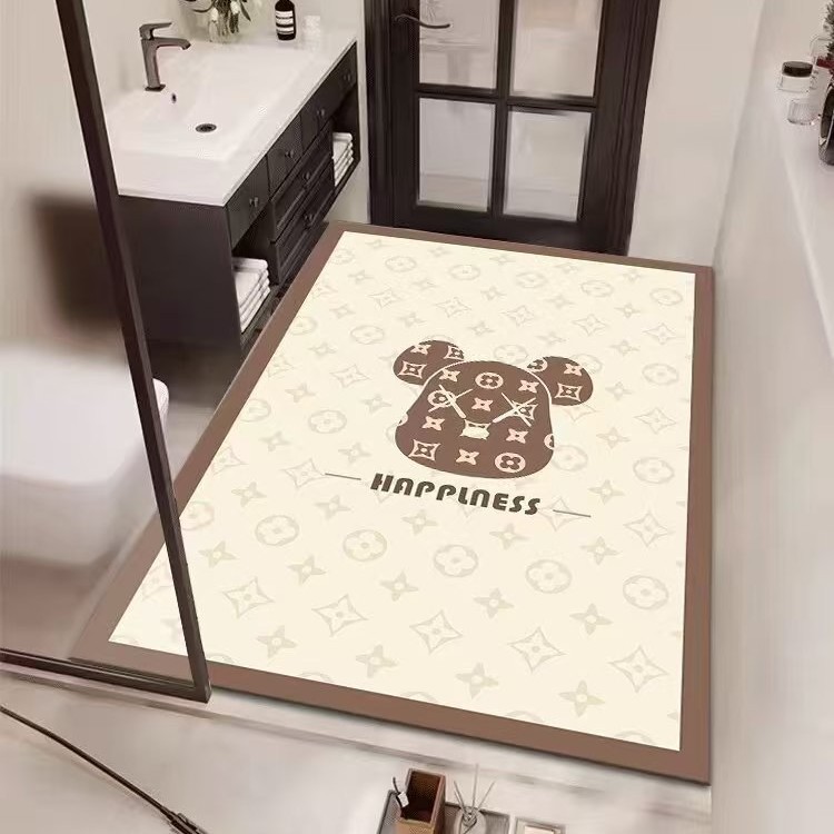 暴力熊硅藻泥浴室地垫吸水软垫卫生间门口防滑脚垫玄关入户门垫