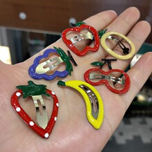 草莓水果苹果发夹高级感发饰女发卡夹子抓夹多巴胺儿童配饰配件