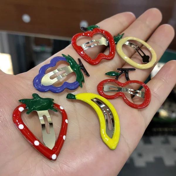 Strawberry Fruit Apple Hairpin High-End Hair Accessories Women's Hairpin Clip Dopamine Kidsren's Accessories Accessories