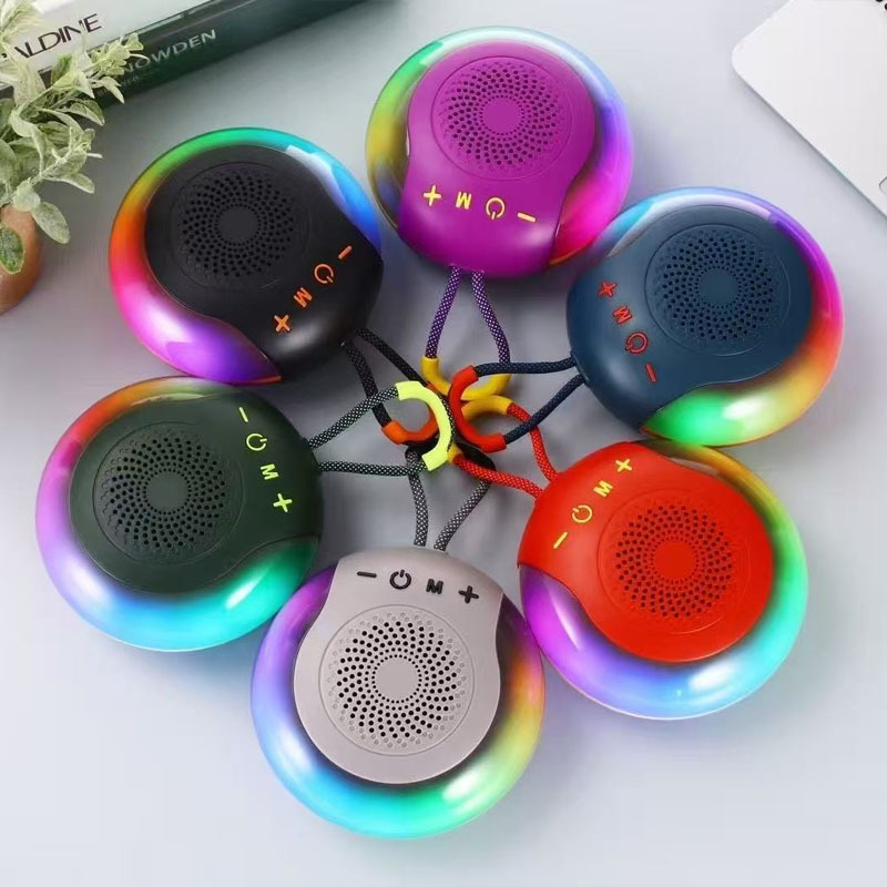 跨境新款蓝牙音箱高颜值氛围灯户外迷你插卡家用高音质低音炮音响|undefined