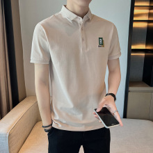 密文一件代发时尚潮牌刺绣男装polo衫t恤短袖男高级感男士半袖t恤