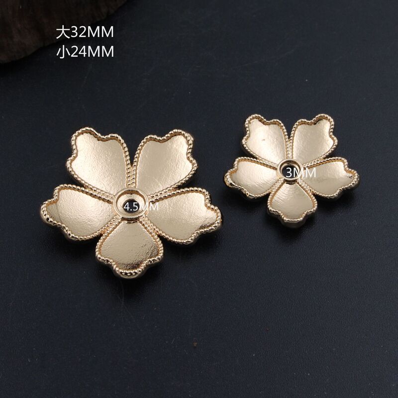 Shangjia Cast Bronze Five-Petal Lotus Flower Base Hanfu Hairpin Hair Accessory Headpiece Material Ancient Style Chinese Ethnic Style