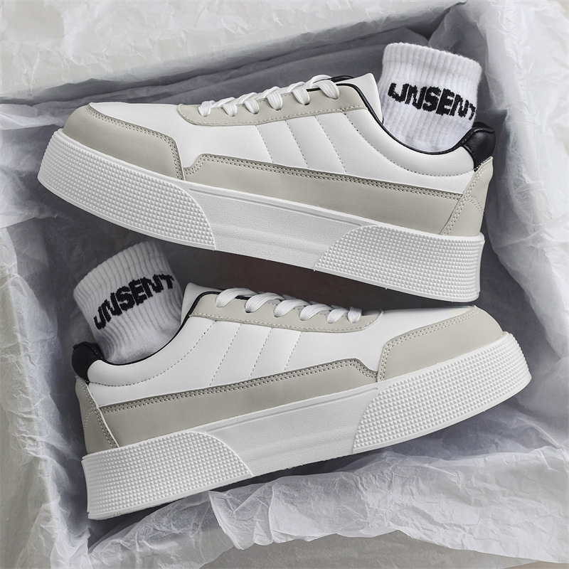 Zapatos blancos pequeños, zapatos de moda para hombre, primavera y verano, nuevo estilo, plataforma, aumento, tablero coreano, zapatos deportivos, zapatos casuales para hombre, cabello