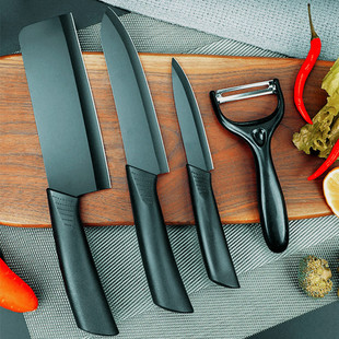 Black knife German craft women's knife stainless steel black blade knife chef fruit knife peeler gift knife suit