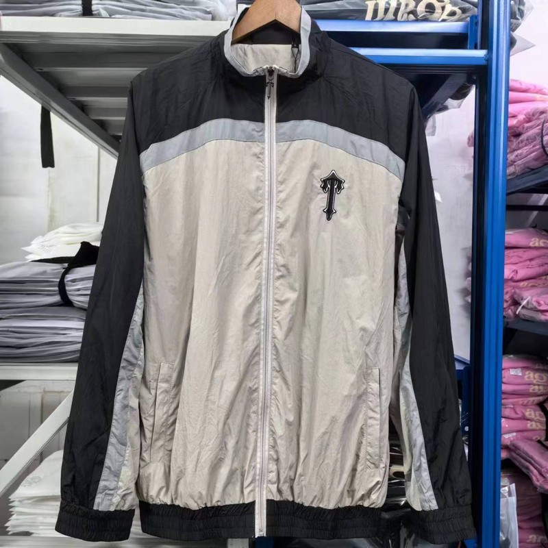 Marca de moda chaqueta trapstar traje bordado carta logo cinta cremallera trench coat Pantalones image 17