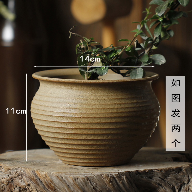 セラミック植木鉢景徳鎮大型無地焼花ポット多肉植物手作り粘土ポットレトロ植木鉢セラミックガーデニング見栄えの良い|undefined