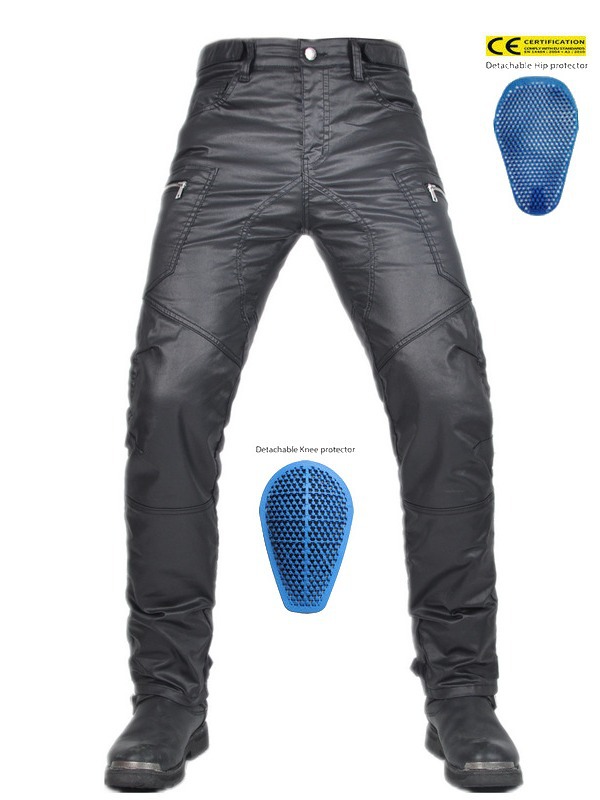 VOLERO motocicleta anti-caída ciclismo revestimiento de mezclilla a prueba de viento elástico de cintura alta locomotora pantalones anti-caída equipo de protección de silicona