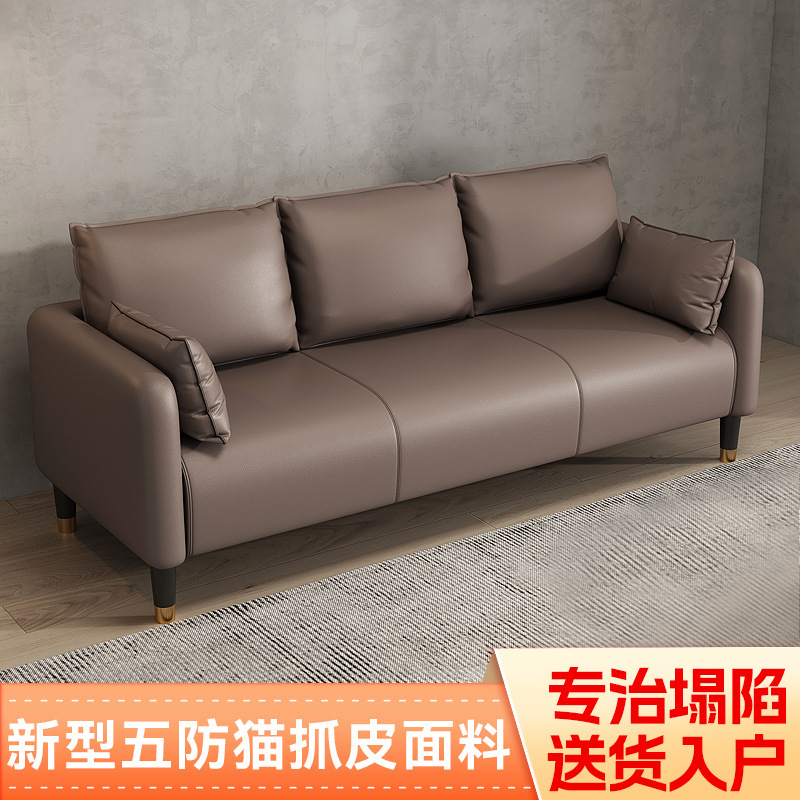 Sofá de piel de gato pequeño tipo sala de estar simple doble dos o tres personas alquiler nórdico tienda de ropa de alquiler simple