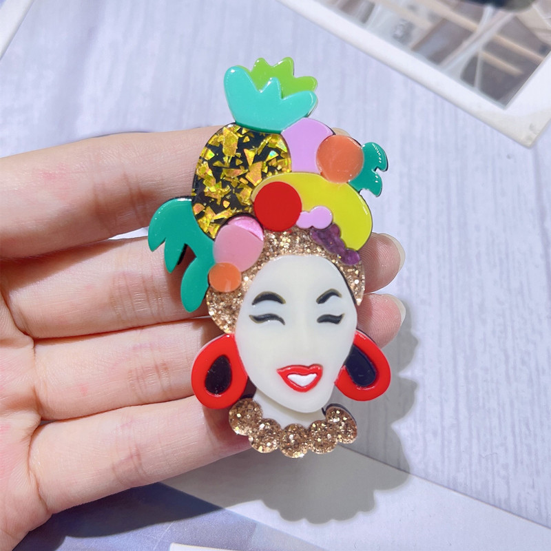 Women'S Gender Bohemian Pin Cartoon Character Arylic Women'S Brooches