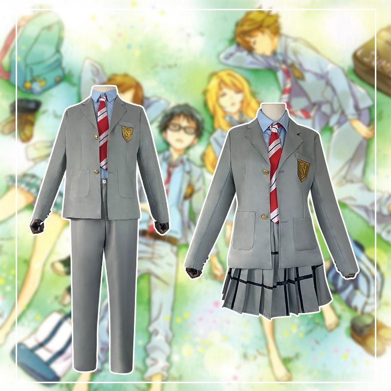 April is Your Lie cosplay costume Miyako Miyabi school uniform Tomoe Kashiwaba uniform cosplay anime clothing full set