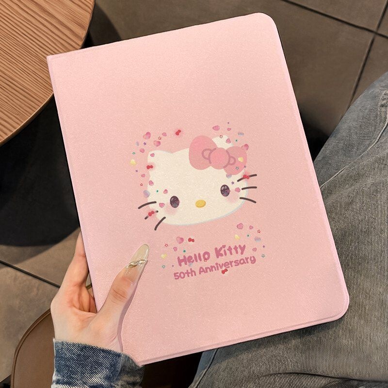 Pink Kitty Book-style iPad Protective Case for iPad 9/10/11, Full Cover for Air 7/6 13-inch