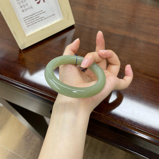 Jin Yutang Xinjiang Exquisite Hetian Jade Qingshui Bracelet Jade Quality Exquisite Ice Ice Moisturizing Color Uniform Without Cracking