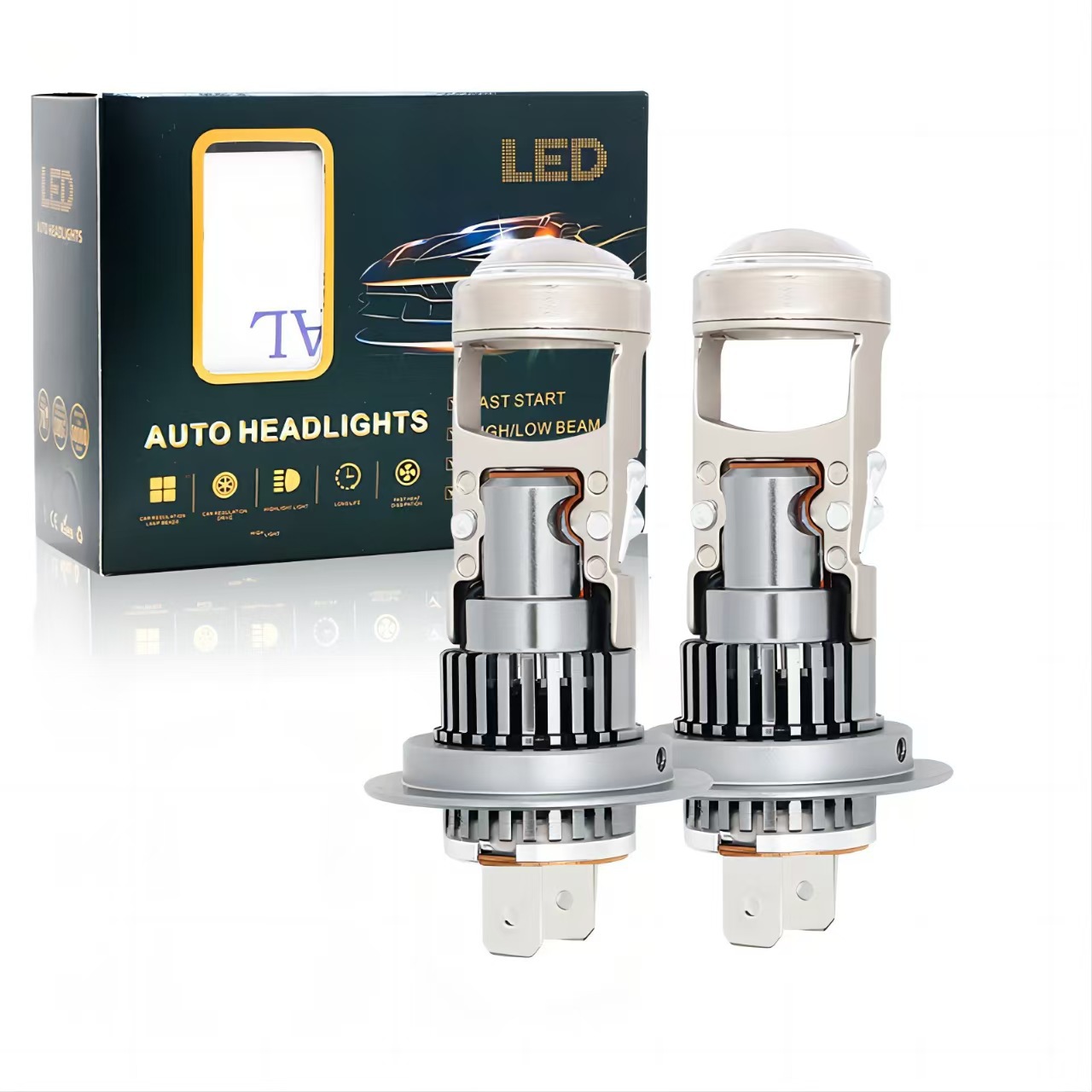 M01R hand-in-line h7 lente H119005/9006/9012 tangente coche motocicleta LED faros