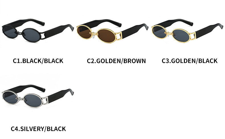 50g Weight Full Frame Glasses Structure Sunglasses Classification PC, UV400 Protection Lens Material Oval Frame Glasses Style Travel, Daily Occasion Geometric Pattern Unisex Gender Hip-Hop, Streetwear Style Grey, Gold Color Hip-Hop Streetwear Geometric PC UV400 Protection Oval Frame Full Frame Women's Sunglasses 4