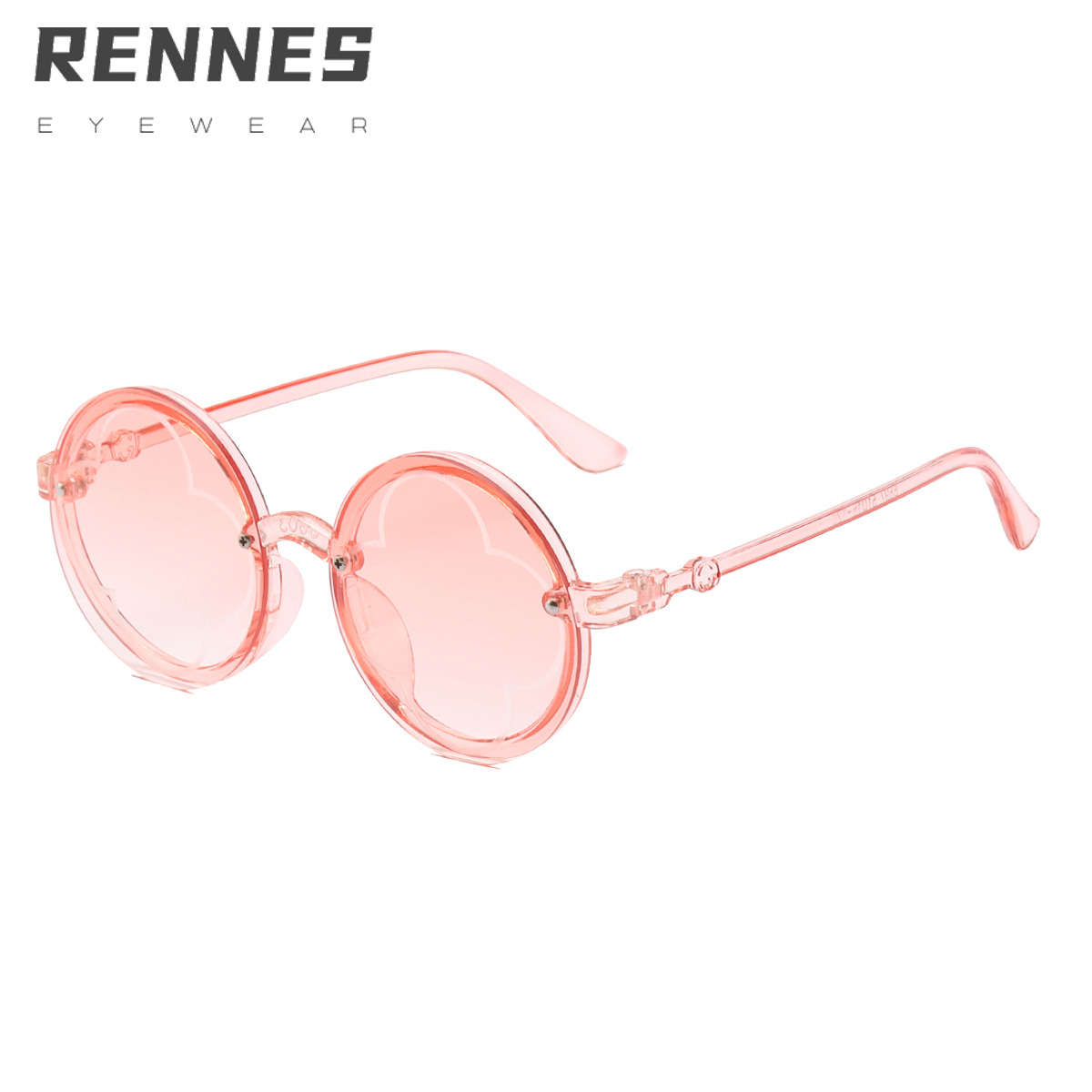 2021 gafas de juego de estilo coreano mismo estilo gafas de sol para niños personalidad de la moda transfronteriza gafas de marco redondo gafas de sol de trébol