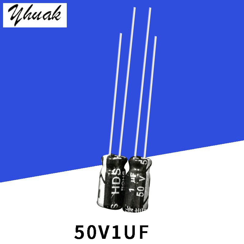 原厂供应50V1UF 4*7高品质铝电解电容 1UF50V直插电解电容