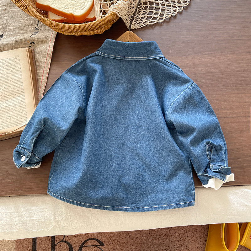 Camisas de vaqueros para niños, chaqueta de otoño para niños, chaqueta de otoño para niños guapo, camisa de mangas largas