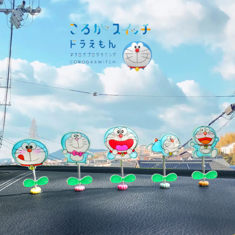 [Diversión infantil] Cute Doraemon dibujos animados adornos de coche sacudiendo la cabeza accesorios de coche Doraemon Dingdong Blue Fat