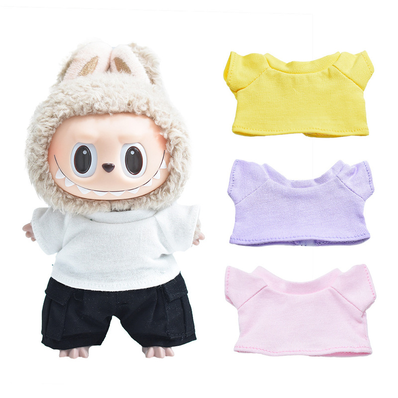 17cm Labubu T-Shirt, Labubu Doll Clothes for the First, Second, and Third Generations, Trendy Toy Outfit Accessories 17cm Labubu T-Shirt, Labubu Doll Clothes for the First, Second, and Third Generations, Trendy Toy Outfit Accessories