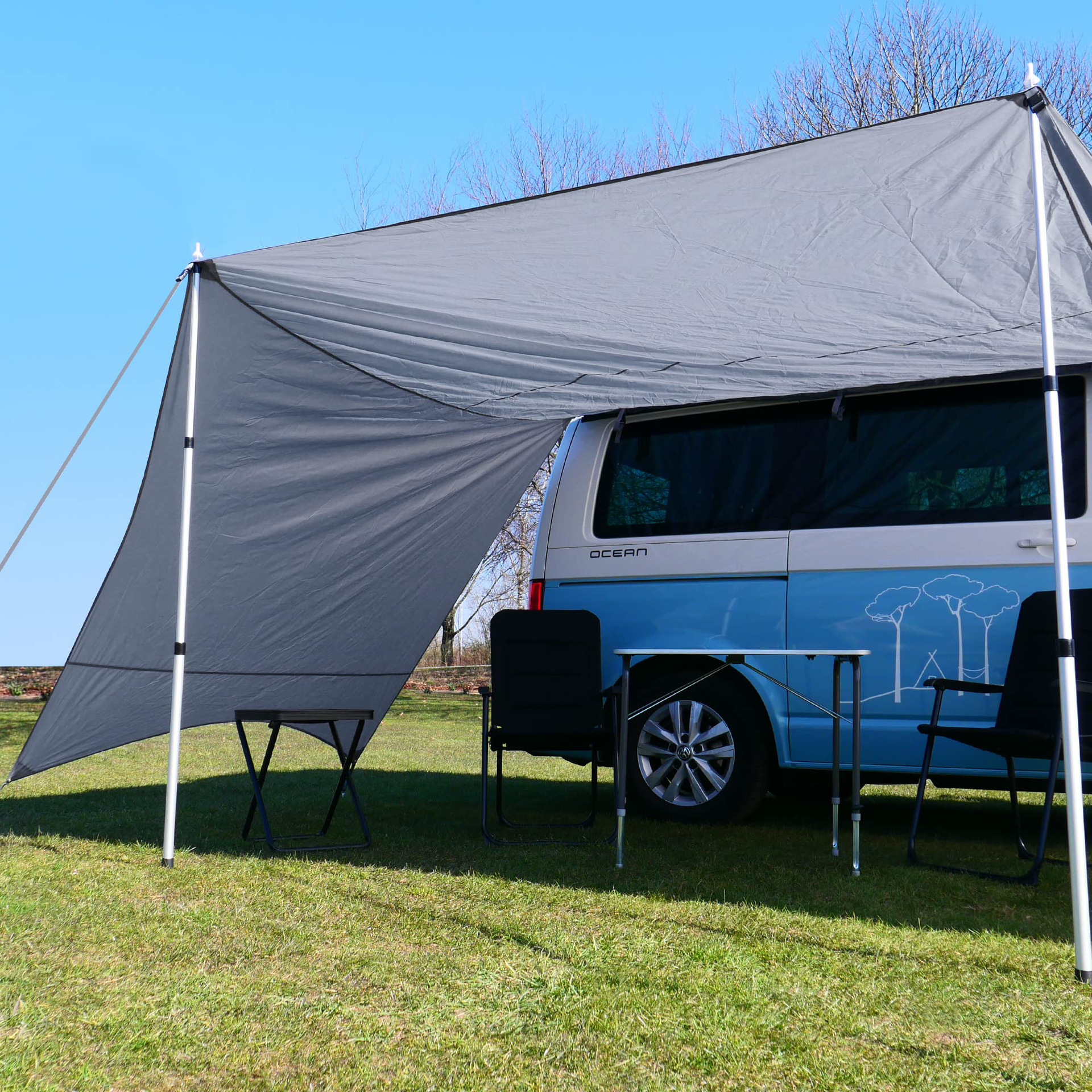 Car Side Awning Rv Sunshade Tent Camping Trunk Side Extension Outdoor Camping Canopy