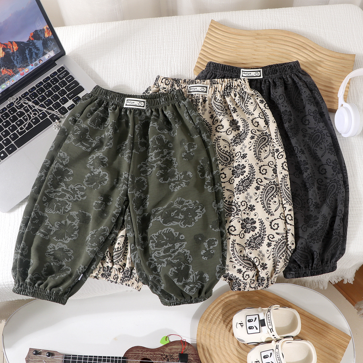 Summer Thin Children's Harem Pants Stylish Retro Versatile Casual Baby Mosquito-Proof Pants Lantern Pants Single Piece Pants