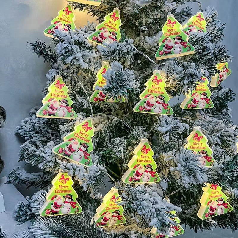 クリスマスライトストリングサンタクロース雪だるま装飾ライトled小さなカラーライトストリング祭りのショーウインドーの雰囲気ランプ卸売り|undefined