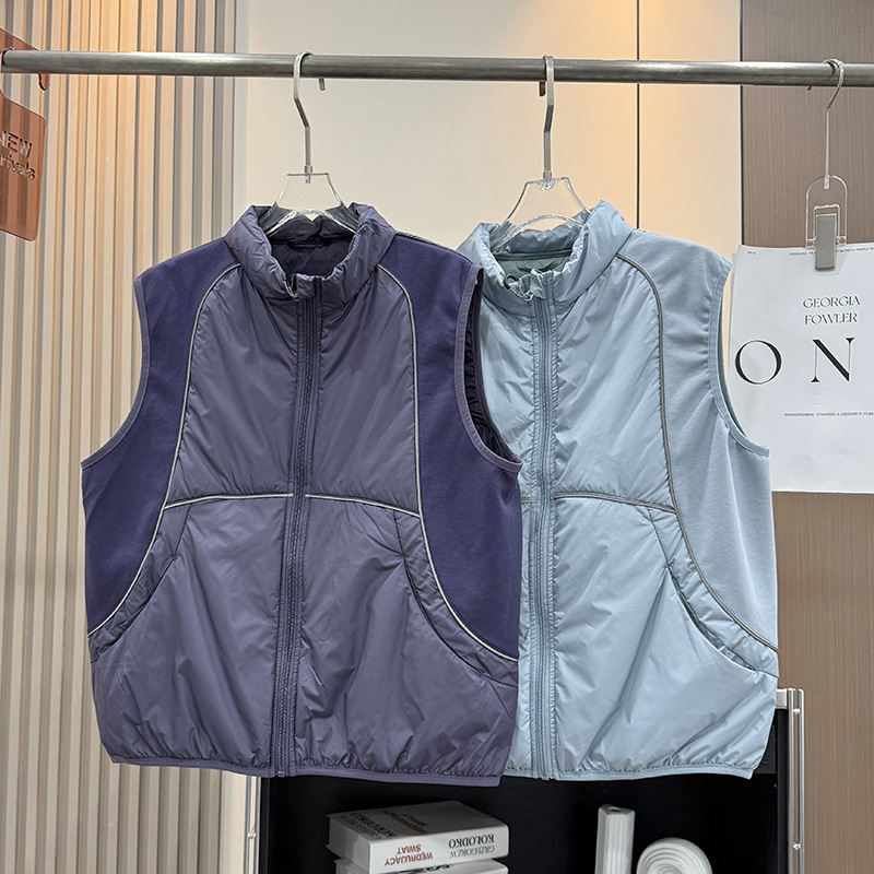 Couple Outdoor Loose Hiking Camping Style Stand-Up Collar Warm Cotton Sports Sleeveless Cotton Vest Autumn and Winter 9587 Couple Outdoor Loose Hiking Camping Style Stand-Up Collar Warm Cotton Sports Sleeveless Cotton Vest Autumn and Winter 9587