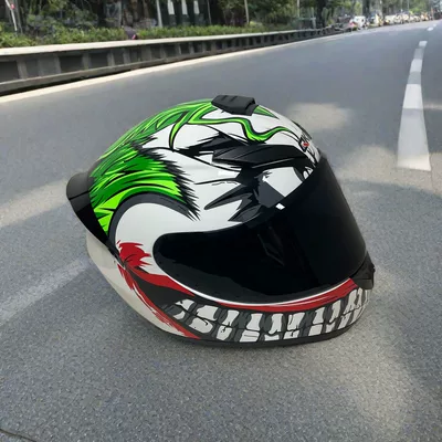 Motosiklet kaskı (dəbilqə) — Vehicle and Motorcycle Riding Safety Helmet - colorful-clown-black-lenses-l-head-circumference-57-58-weight-60-65kg